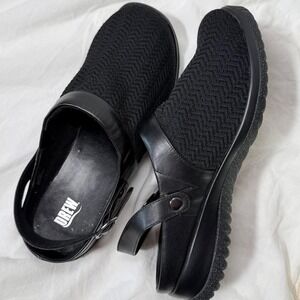 Drew Savannah Black Slingback Clogs Shoes Size 12WW